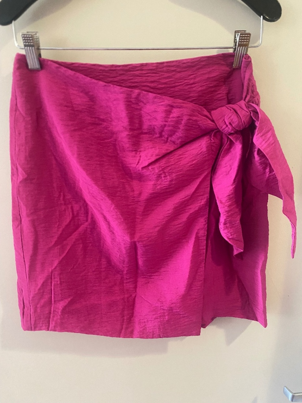 NWT LOFT Draped Faux Wrap Fuschia Mini Skirt, 2